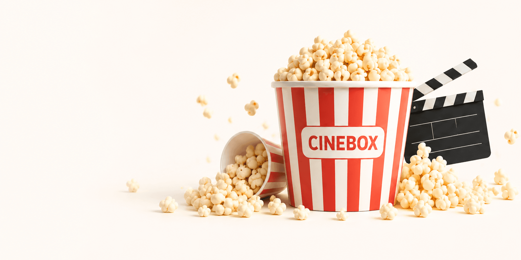 Bắp rang và bảng clapper Cinebox